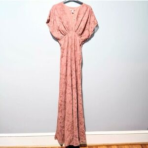 Elegant Pink Anthropologie Dress floral detail